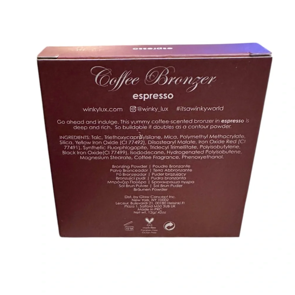 Coffee Bronzer ESPRESSO Matte Powder Contouring Vitamin E Compact